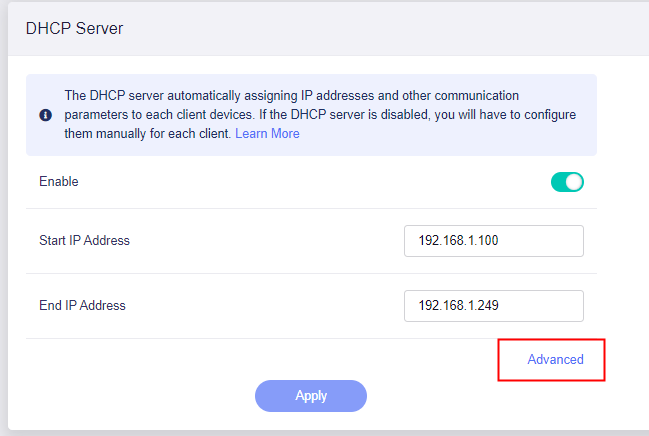 glinet lan advanced
