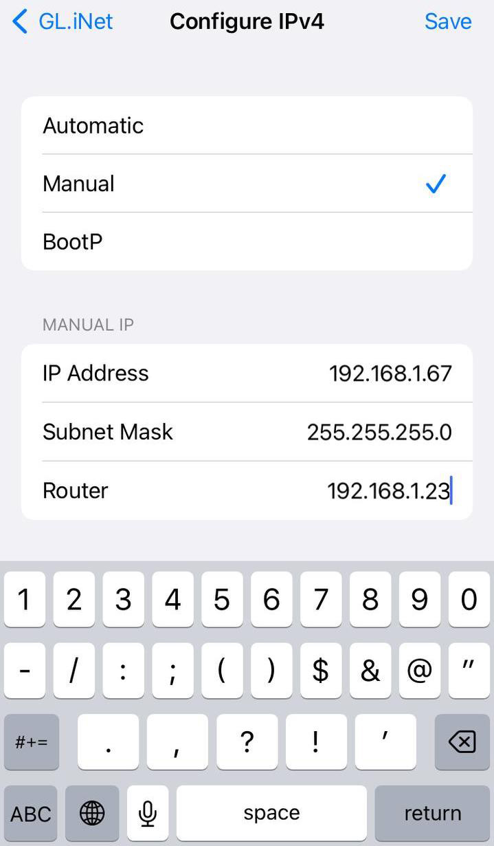 wifi ipv4 manual