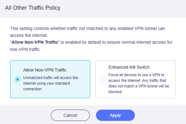 allow non-vpn traffic