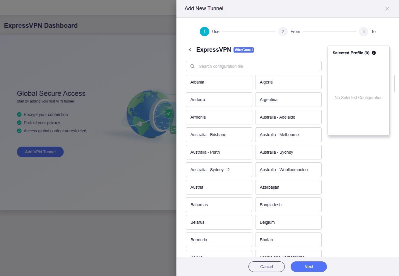 expressvpn dashboard
