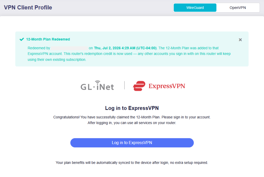expressvpn login 1
