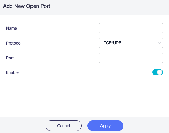 open Ports on router