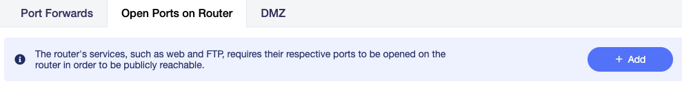 open Ports on router