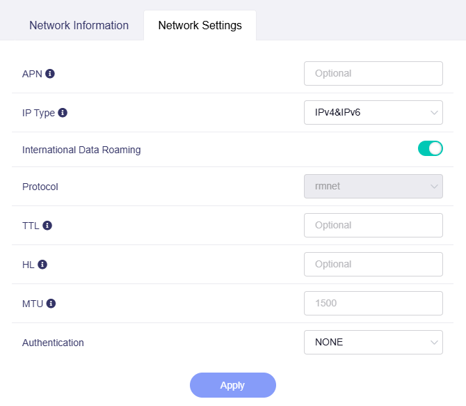 network settings