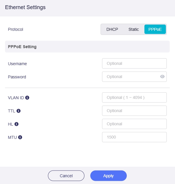 ethernet pppoe
