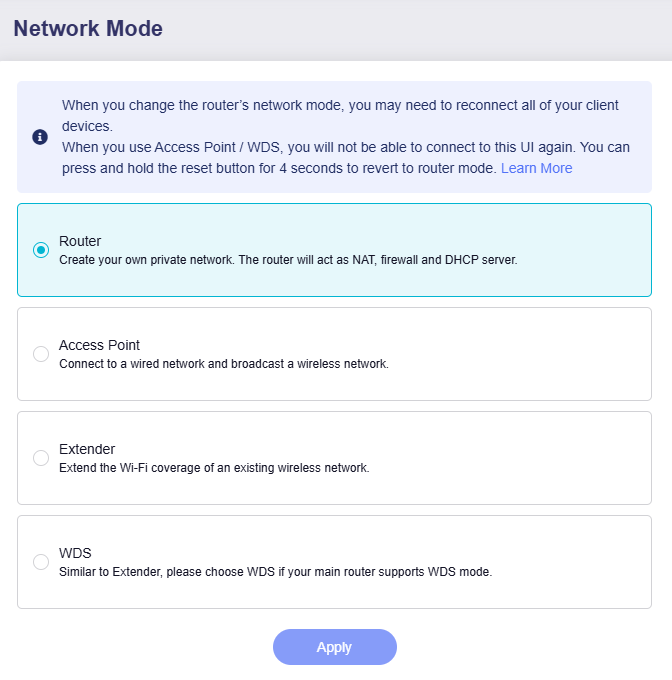 network mode