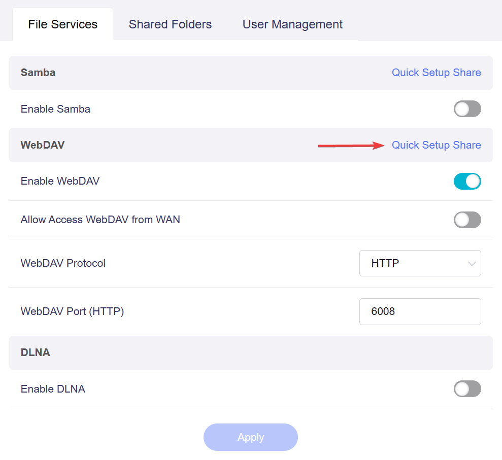 enable webdav