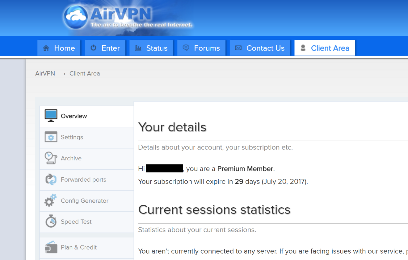 airvpn client detail