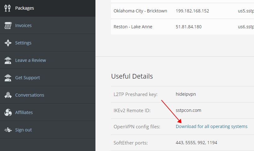 hideipvpn client area