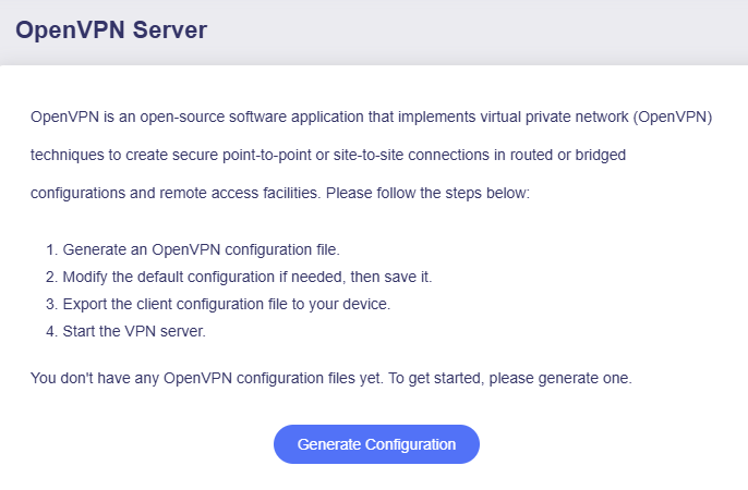 ovpnserver generate config