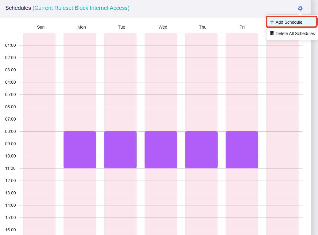 profile add schedule