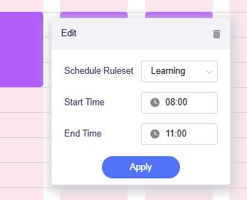 edit schedule