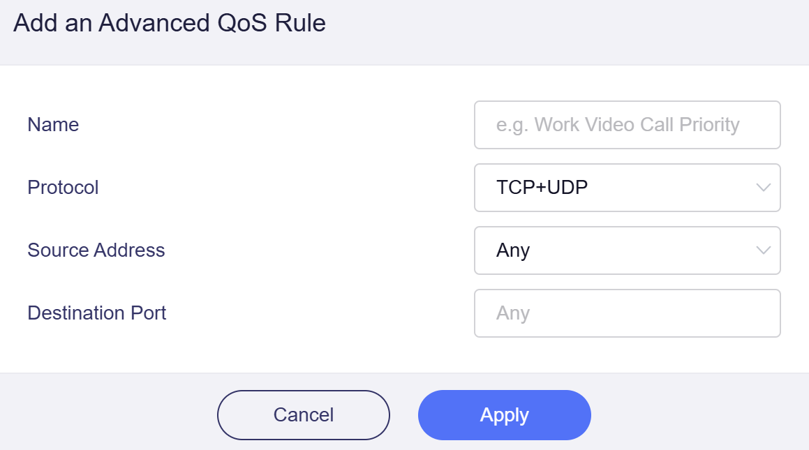 advanced qos rule