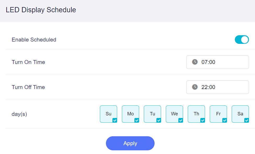 LED display schedule