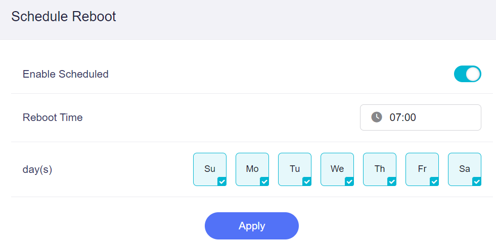 Schedule Reboot