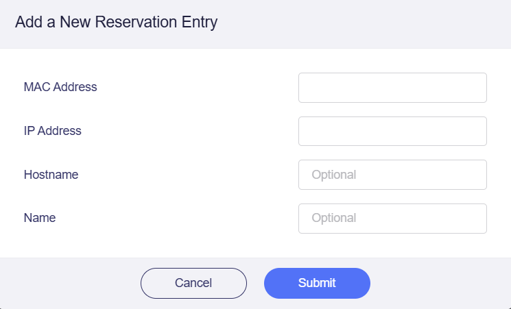 main network address Reservation 2