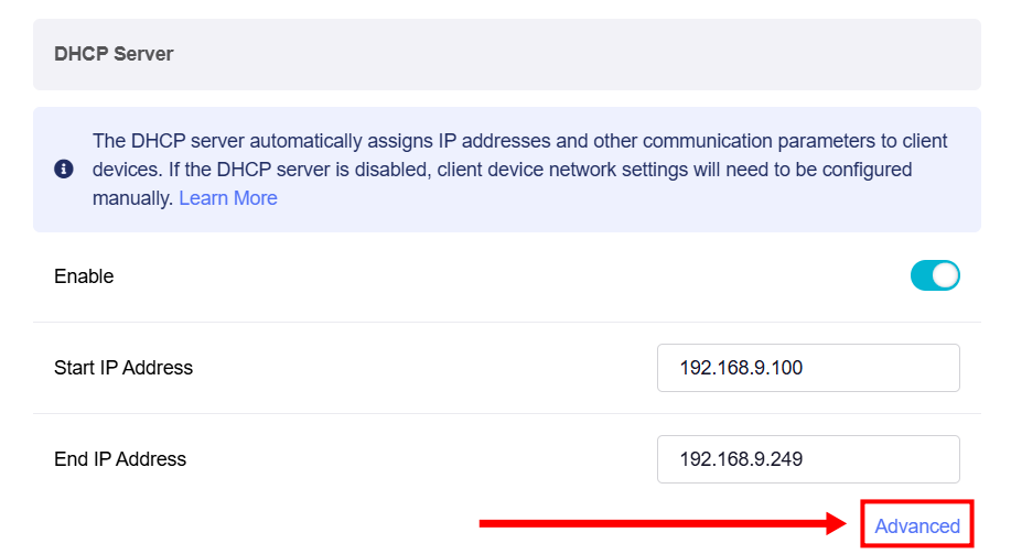 guest network dhcp advanced settings 1