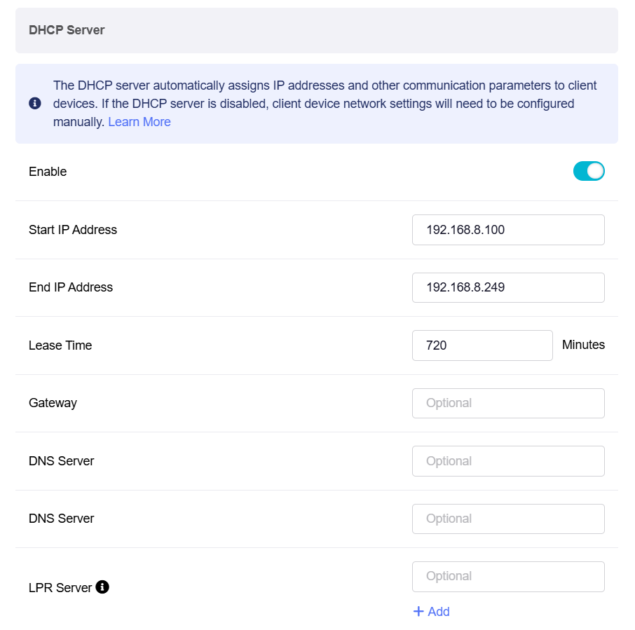 main network dhcp advanced settings 2