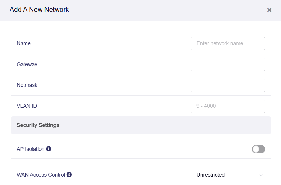 vlan networks basic setting