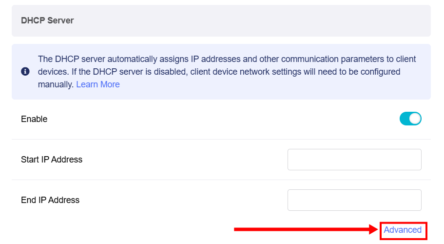 vlan networks dhcp advanced settings 1