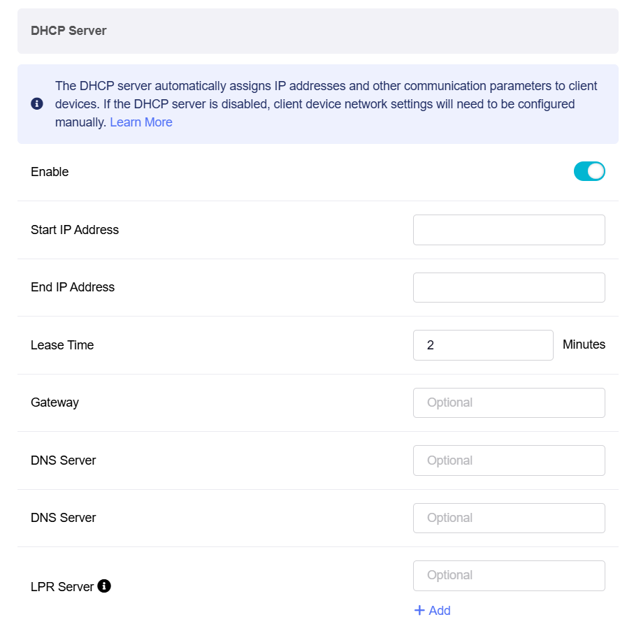 vlan networks dhcp advanced settings 2