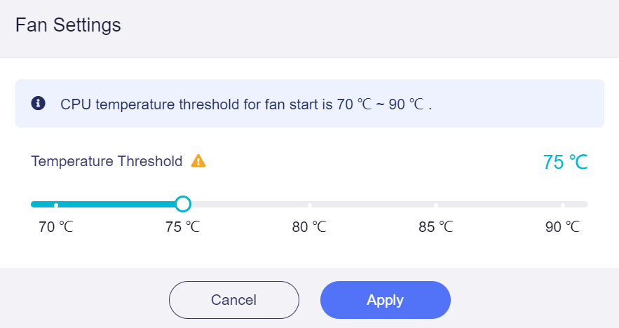 system overview, fan settings