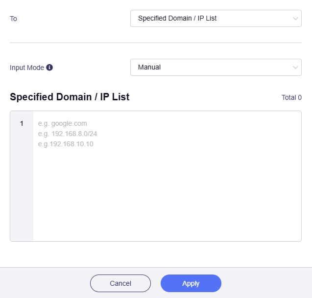 specified domain/IP manual