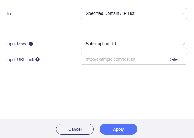 specified domain/IP subscription