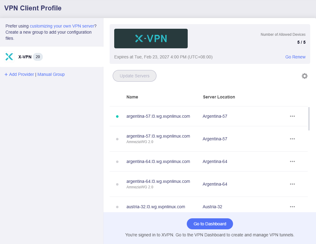 xvpn connected