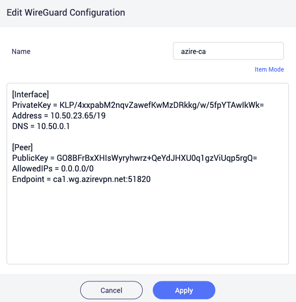 add wireguard by text