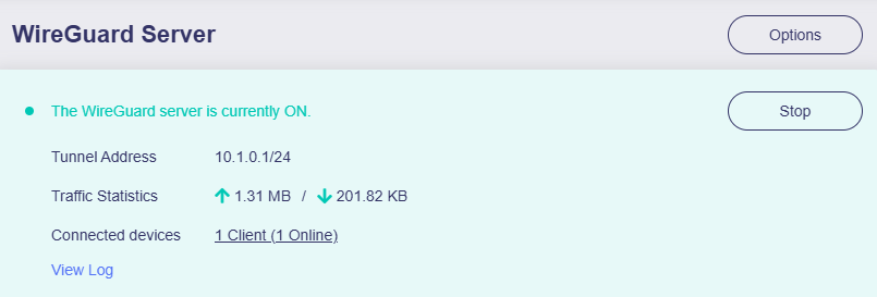 wireguard server status