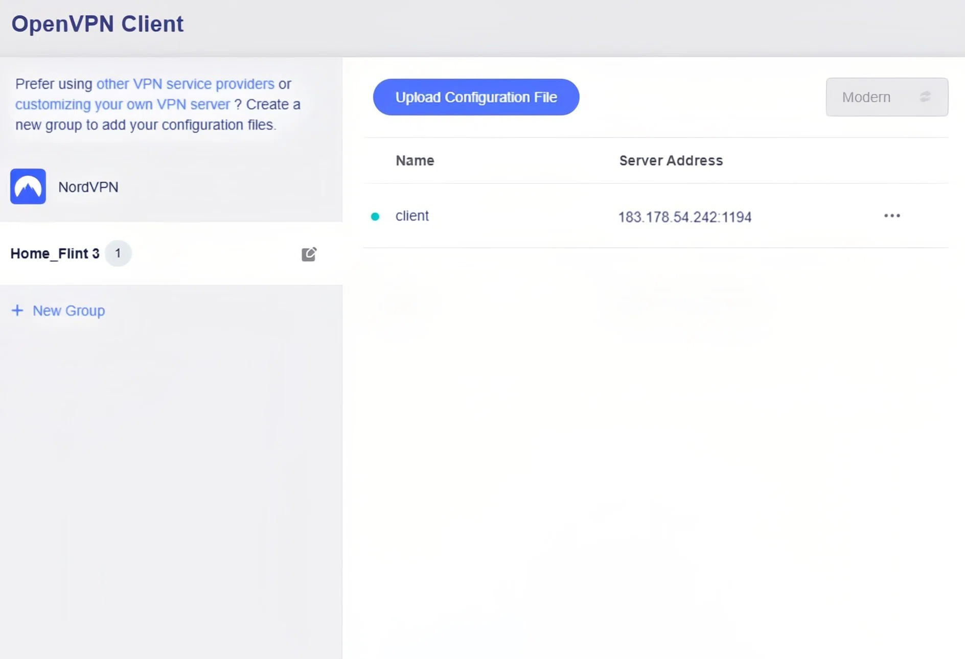 ovpnclient connected