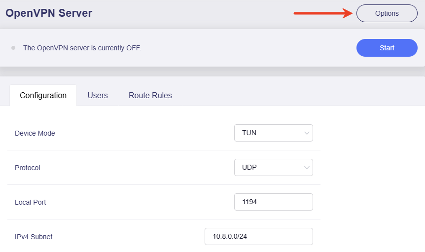 ovpnserver options 4.8