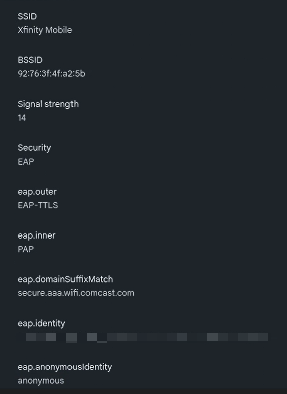 xfinity wifi configs