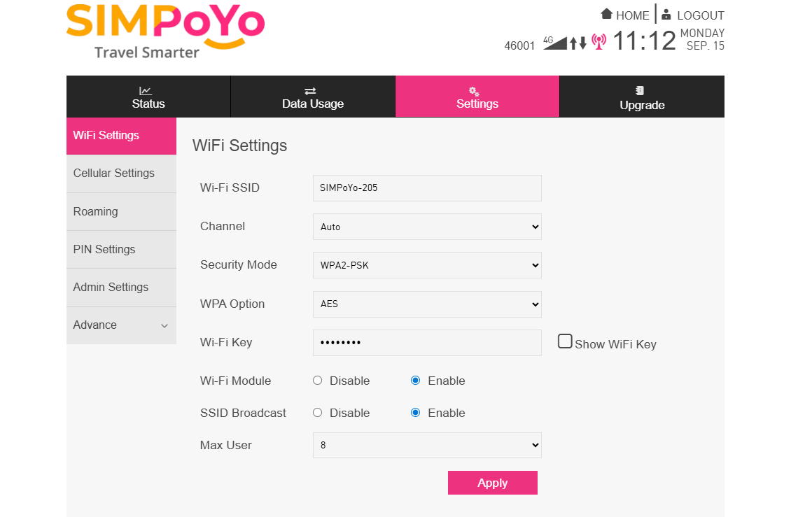 wifi settings