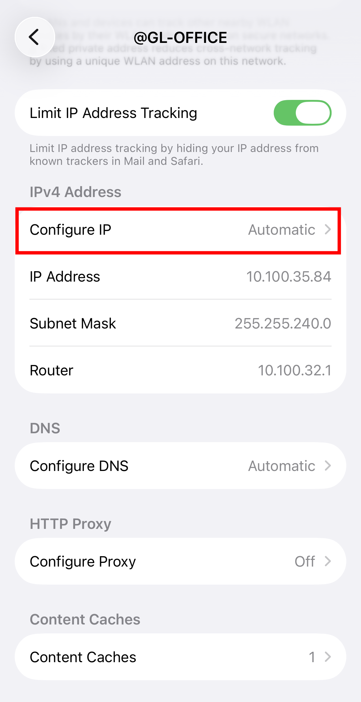 ios static ip