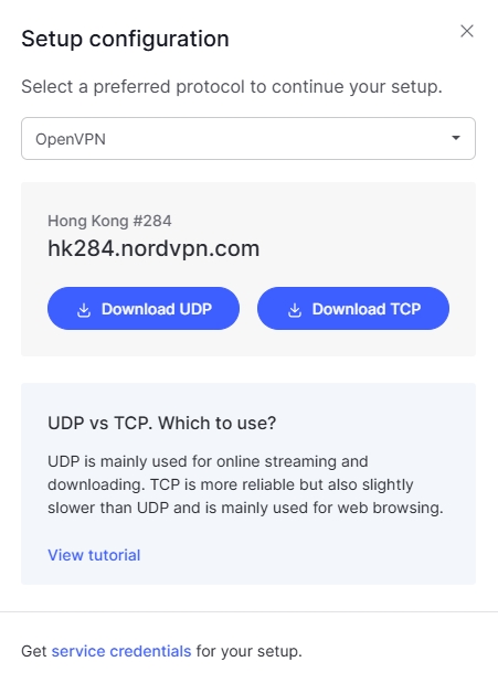 nordvpn select protocol