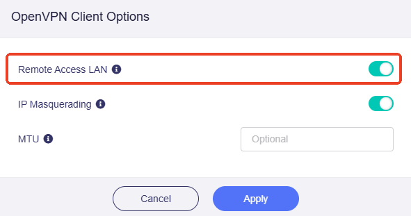 allow remote access lan