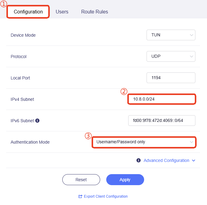 ovpn configuration
