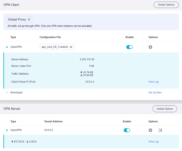 vpn dashboard