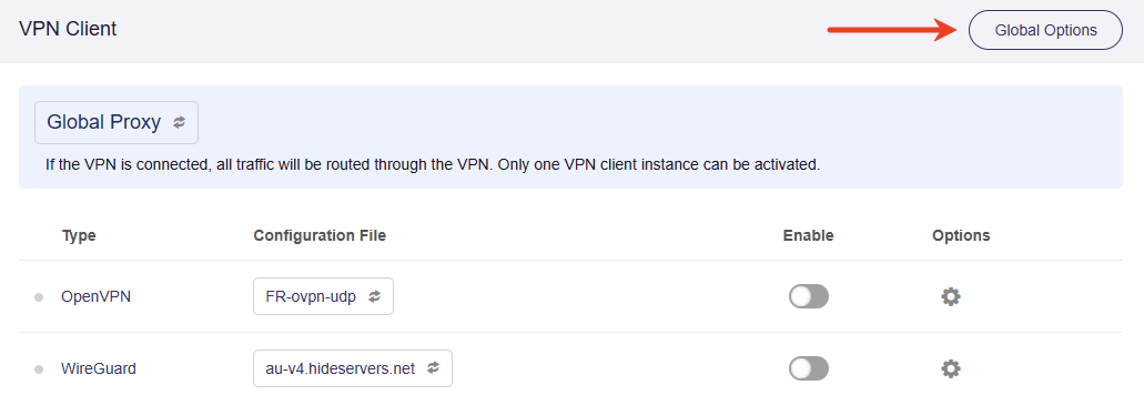 vpnclient global options