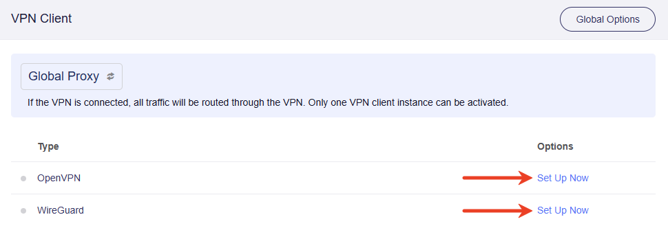 vpn client set up