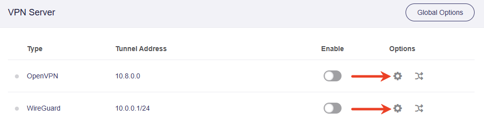 vpn server options