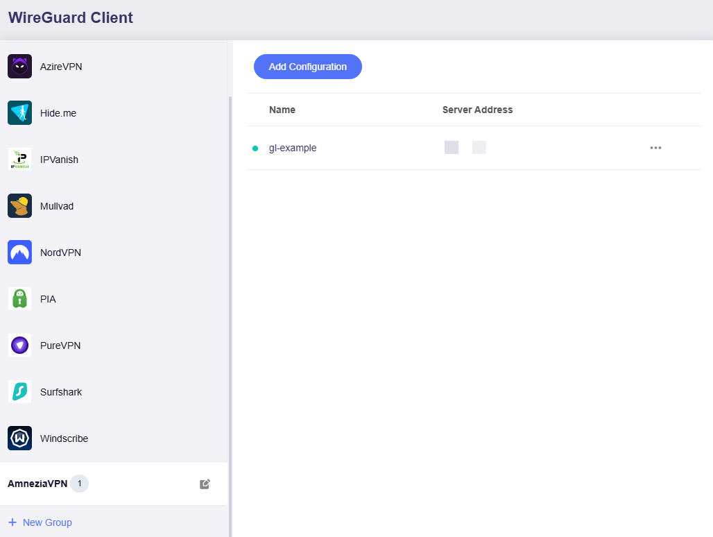client amnezia connected