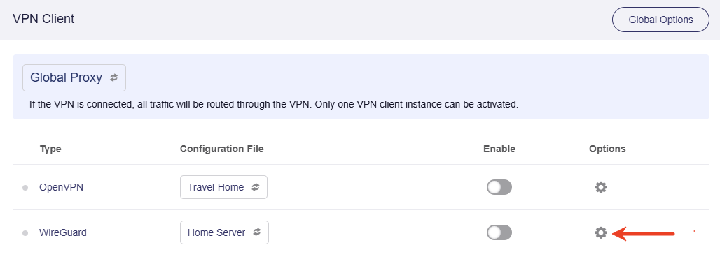 wgclient options