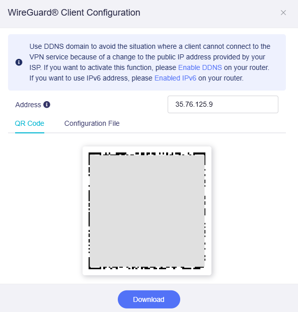 client configuration qrcode