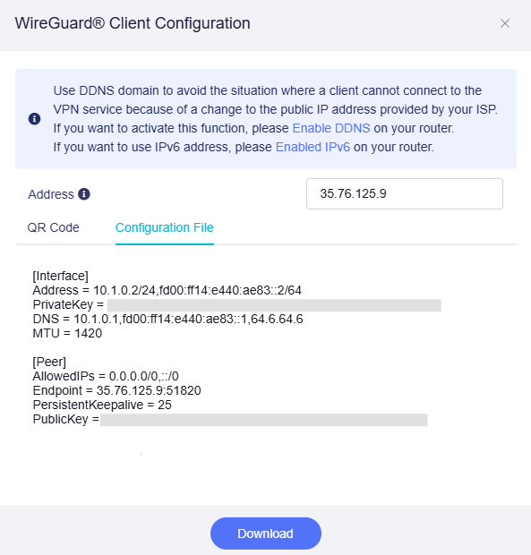 client configuration plain text