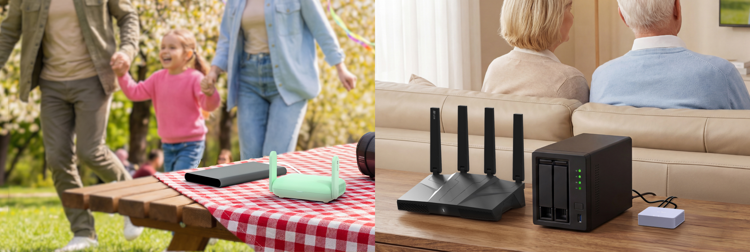 Flint 3e (GL-BE6500) et Brume 3 (GL-MT5000) pour le partage de photos, la sauvegarde et le contrôle parental