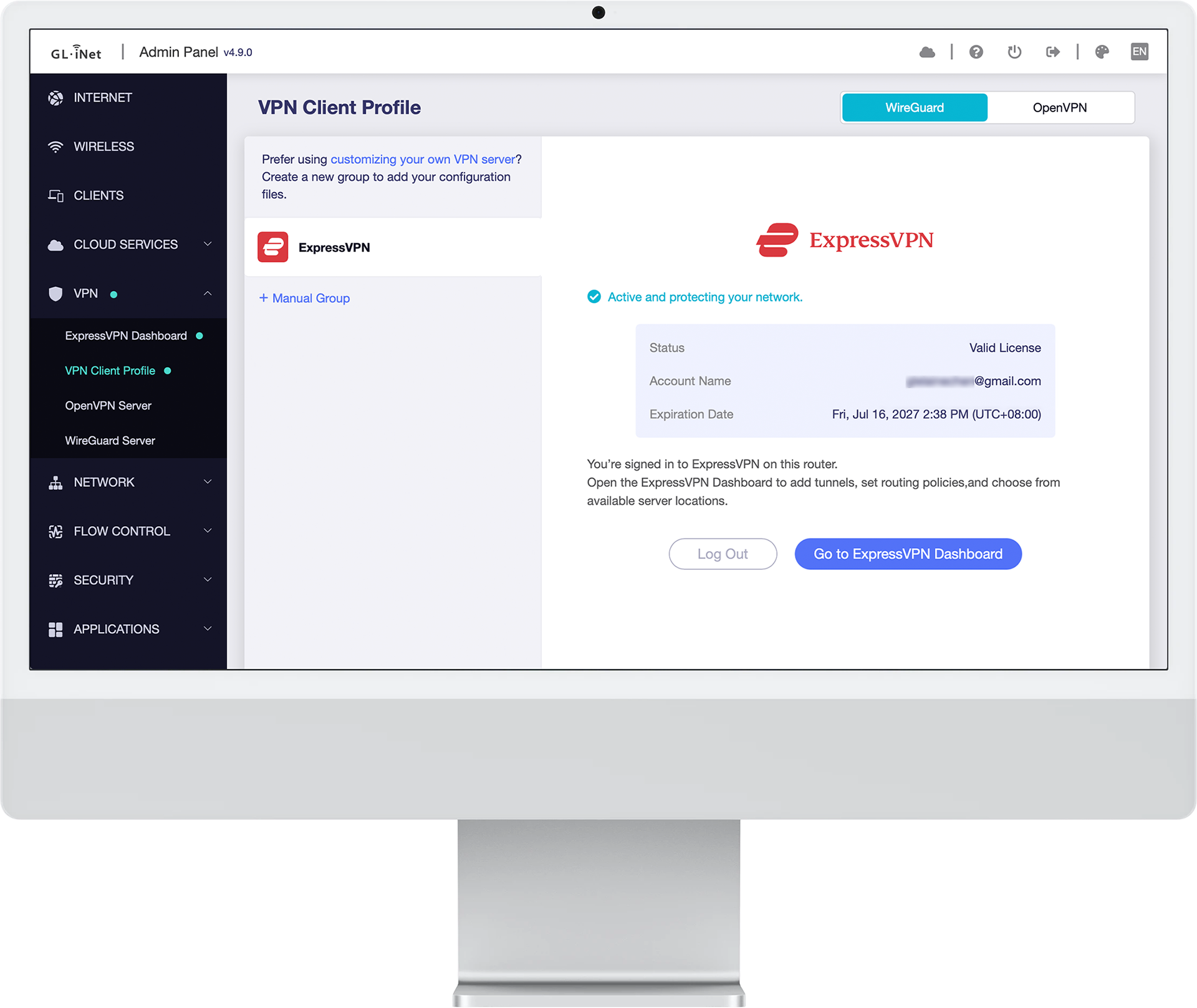 Dedicated ExpressVPN Interface