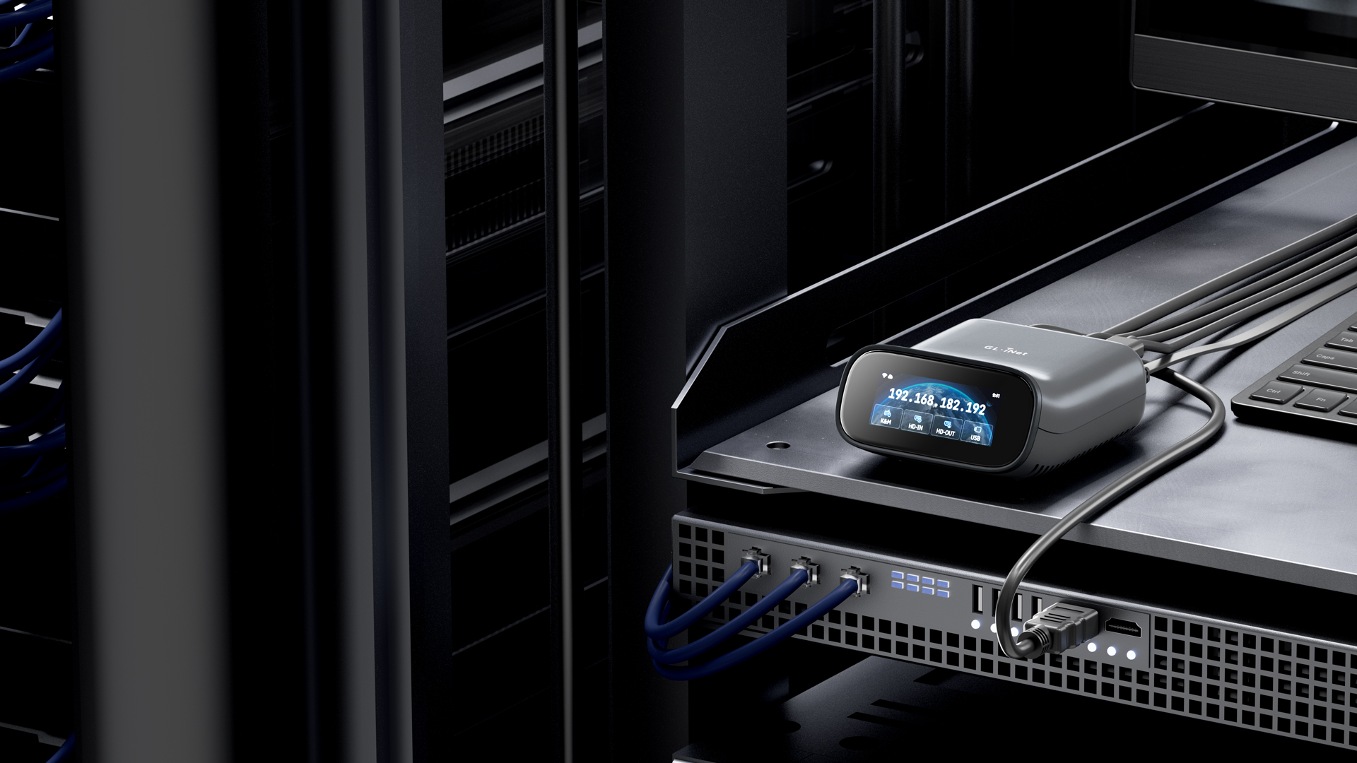 Comet Pro (GL-RM10) inside a server rack